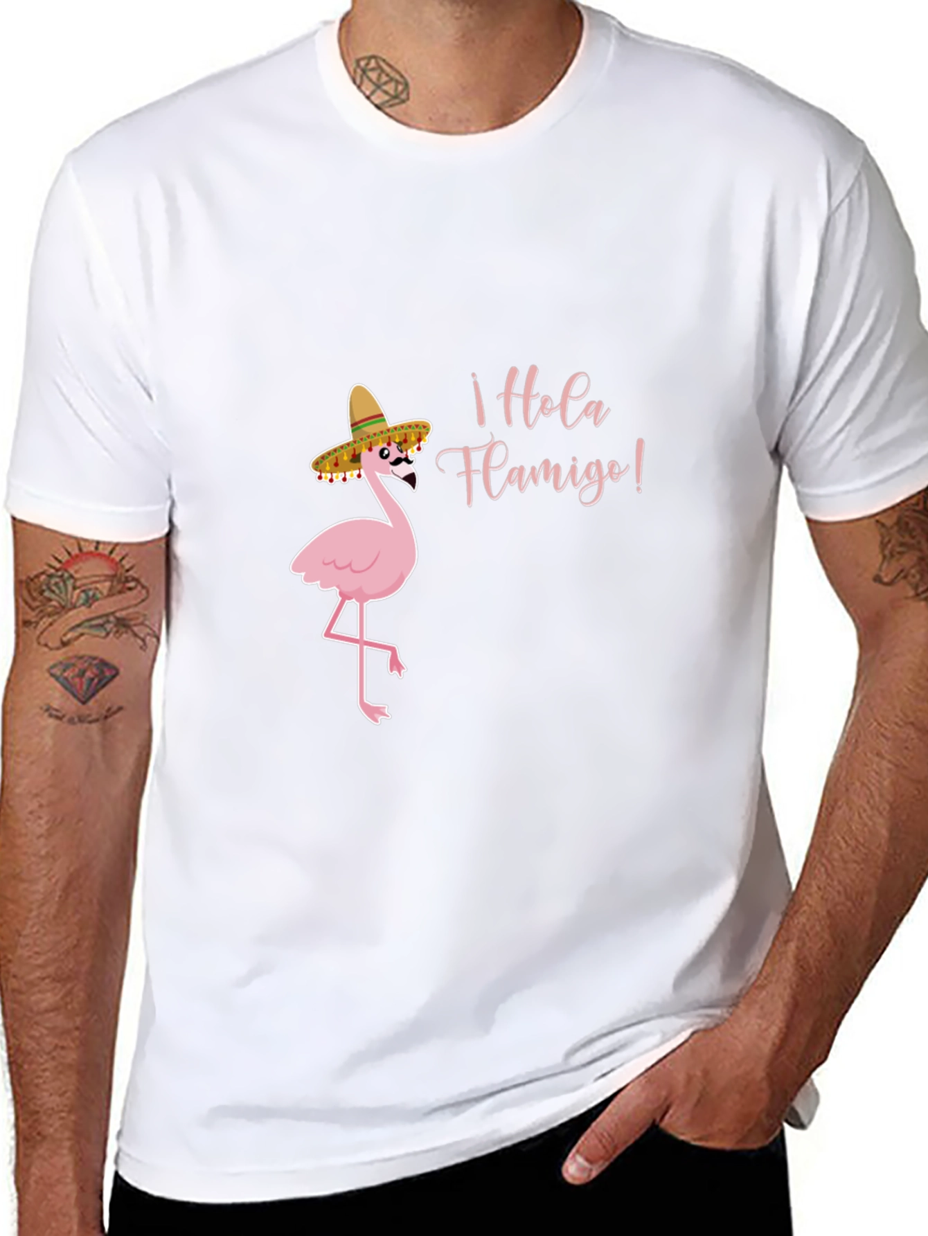 Hola Flamigo Black T-Shirt