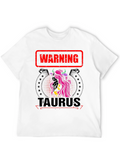 Warning Taurus Zodiac Graphic Tee