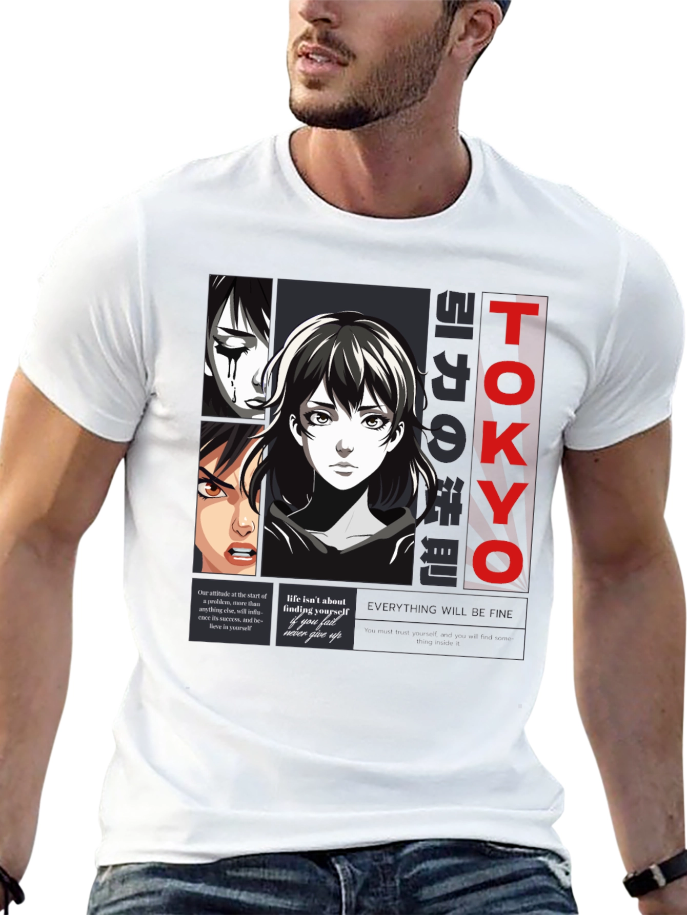 Anime Graphic Print T-Shirt - Tokyo Style