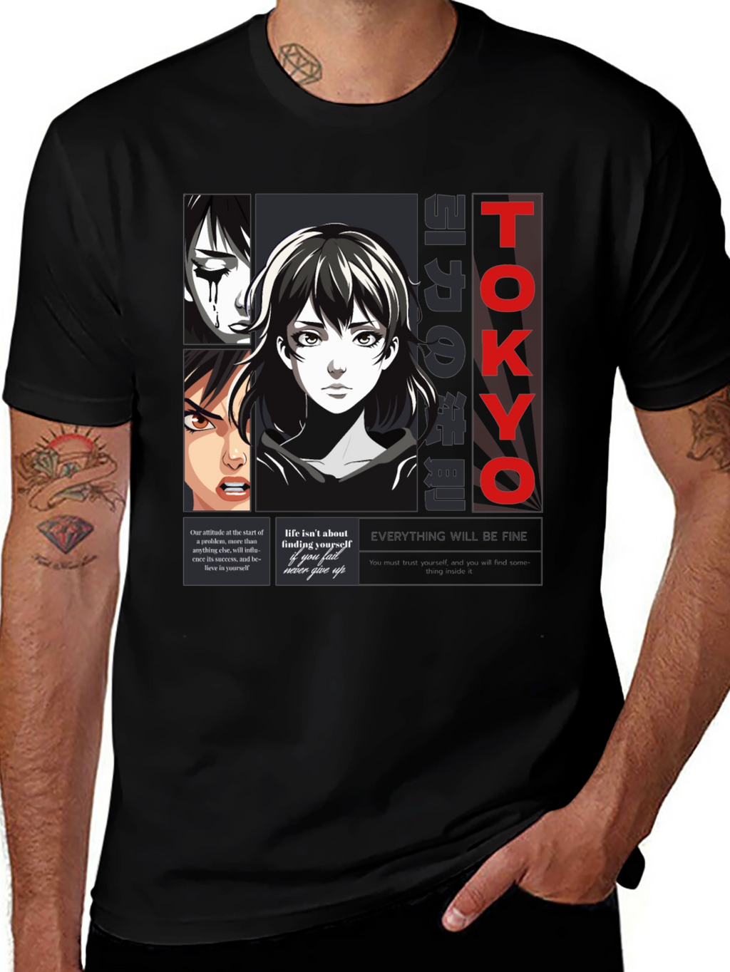 Anime Graphic Print T-Shirt - Tokyo Style