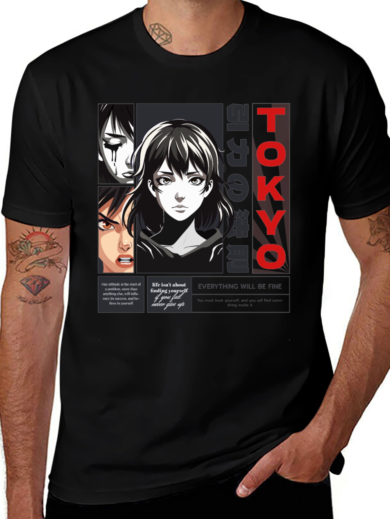 Anime Graphic Print T-Shirt - Tokyo Style
