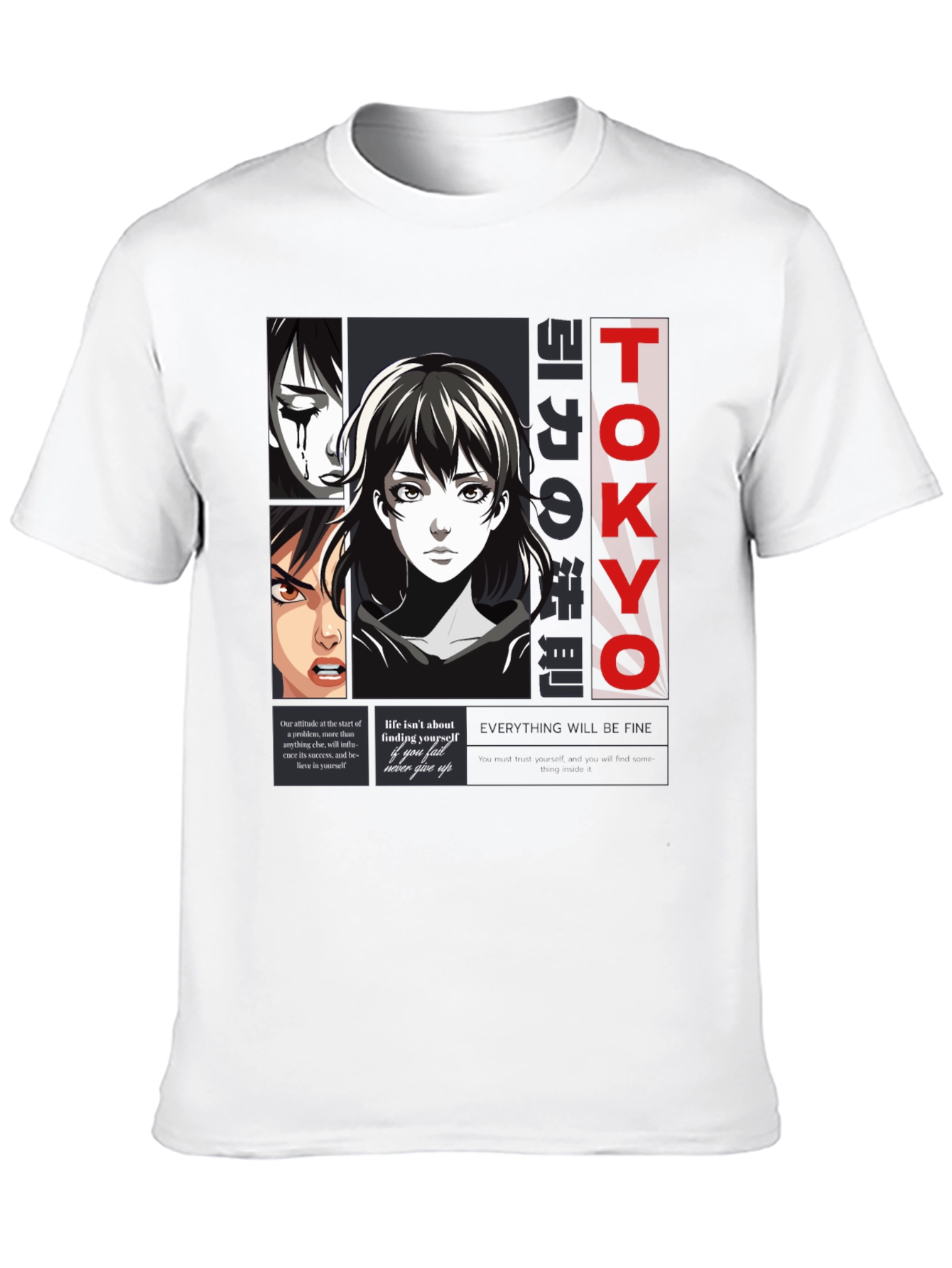 Anime Graphic Print T-Shirt - Tokyo Style
