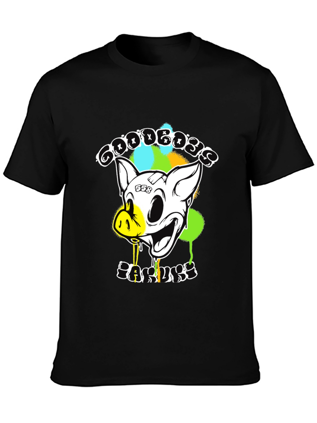 Goodbyes Garlicky Pig Graphic Tee - Black