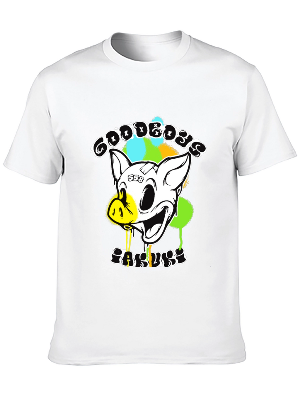Goodbyes Garlicky Pig Graphic Tee - Black