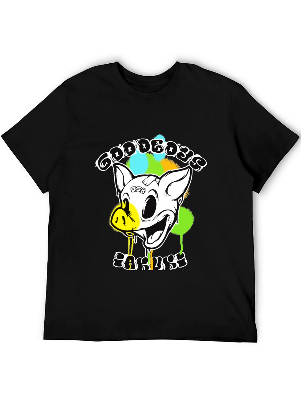 Goodbyes Garlicky Pig Graphic Tee - Black