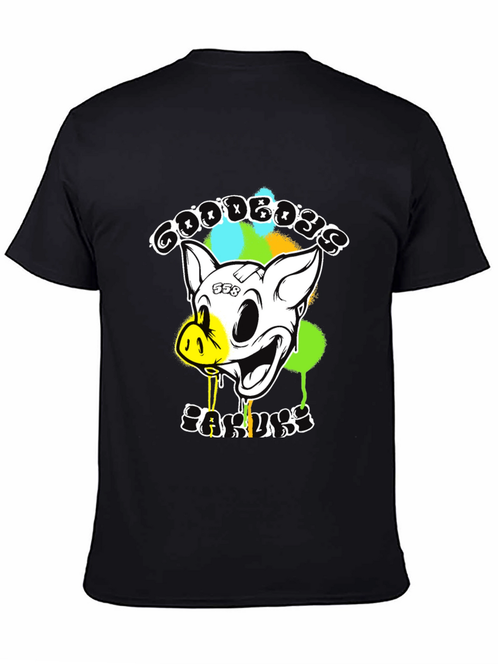 Goodbyes Garlicky Pig Graphic Tee - Black