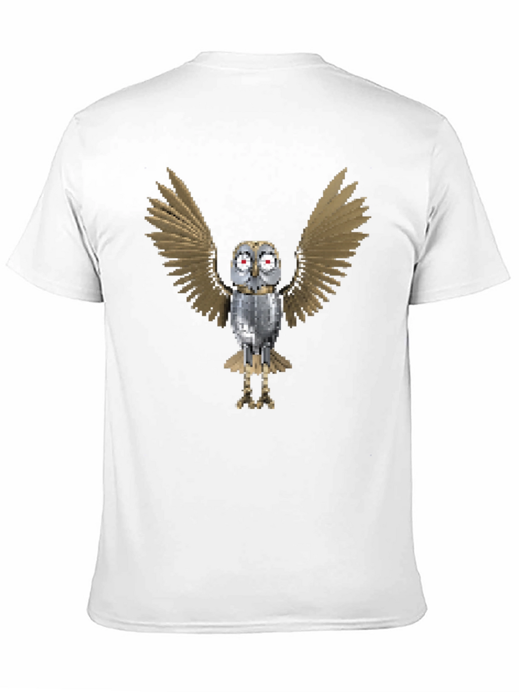 Pixel Art Owl Graphic Tee - Mens Black T-Shirt