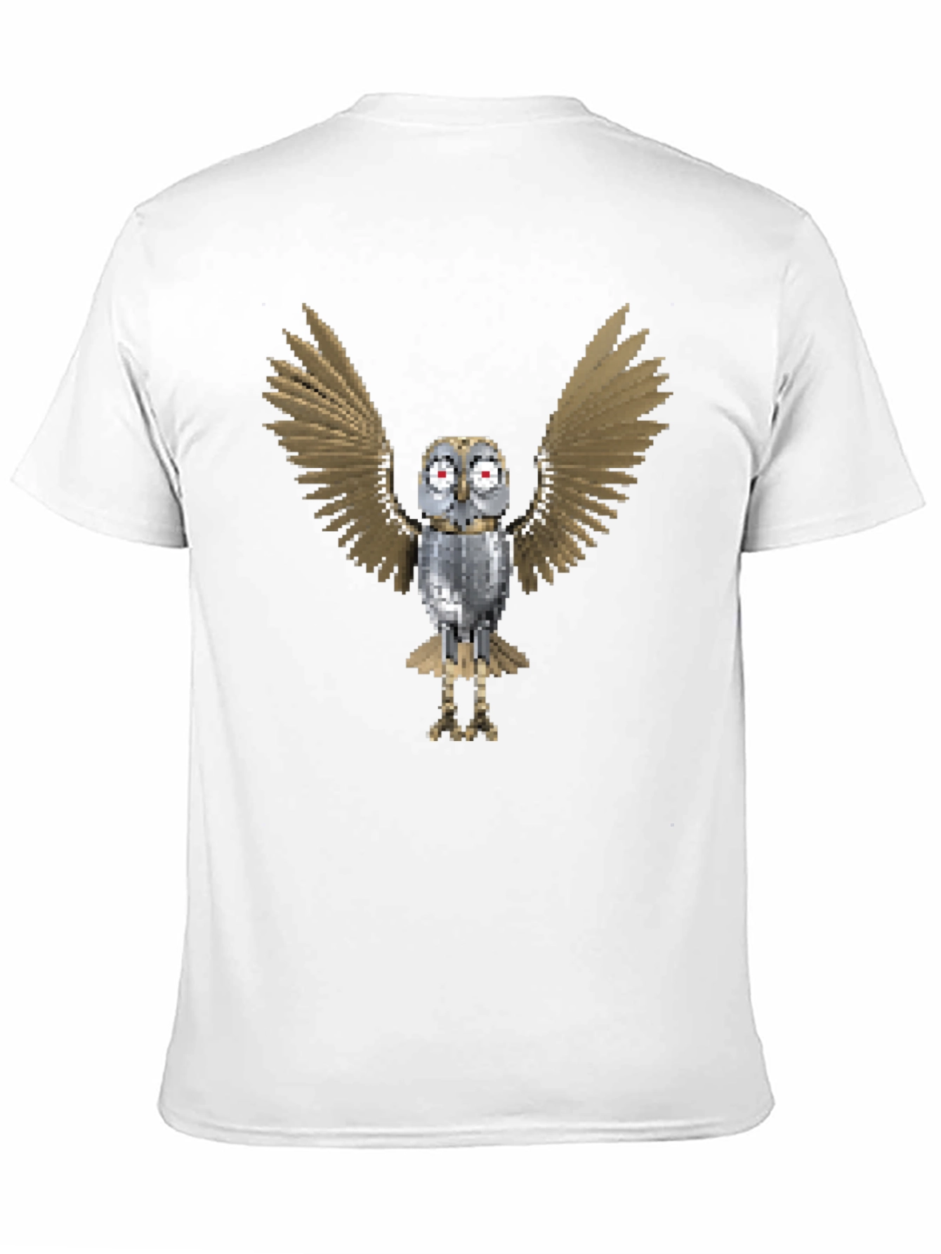 Pixel Art Owl Graphic Tee - Mens Black T-Shirt
