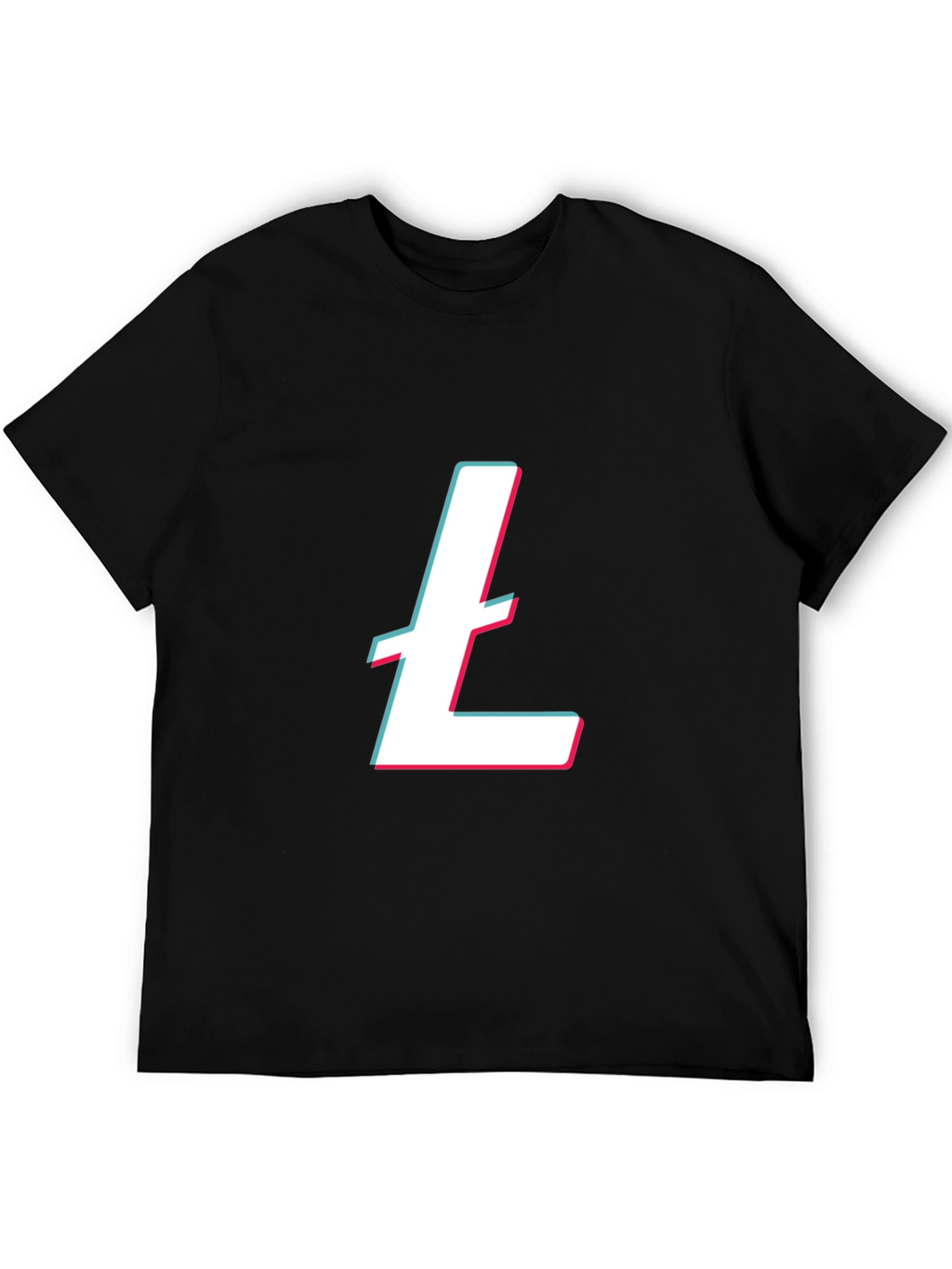 Black T-Shirt with White and Pink Letter Graphic