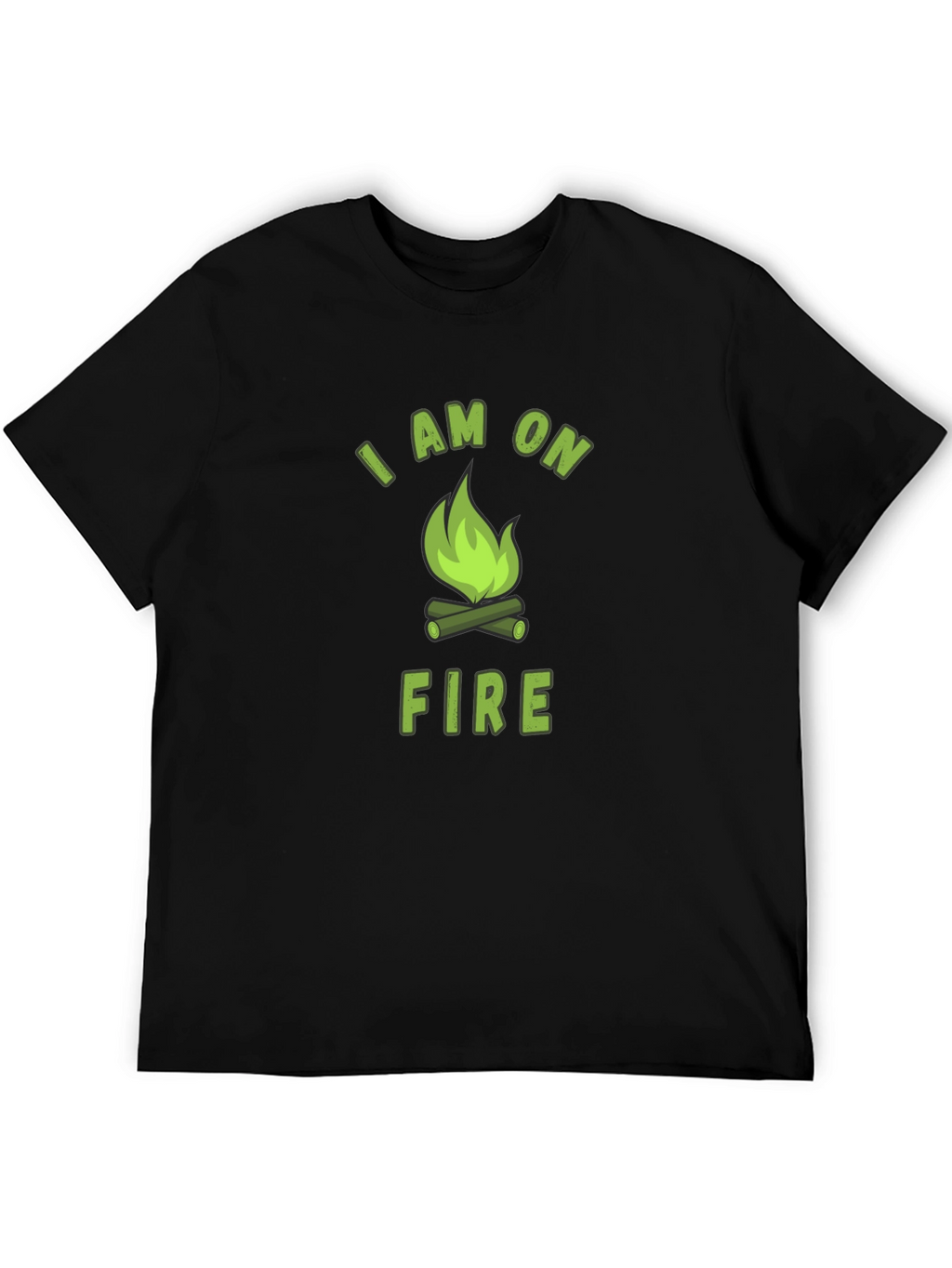 I Am On Fire Graphic Print Black T-Shirt