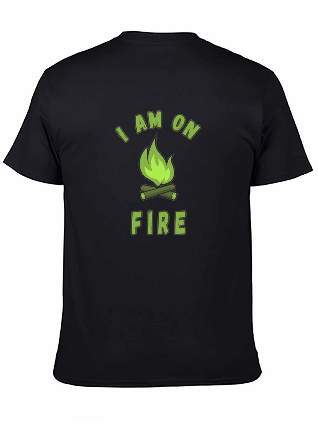 I Am On Fire Graphic Print Black T-Shirt