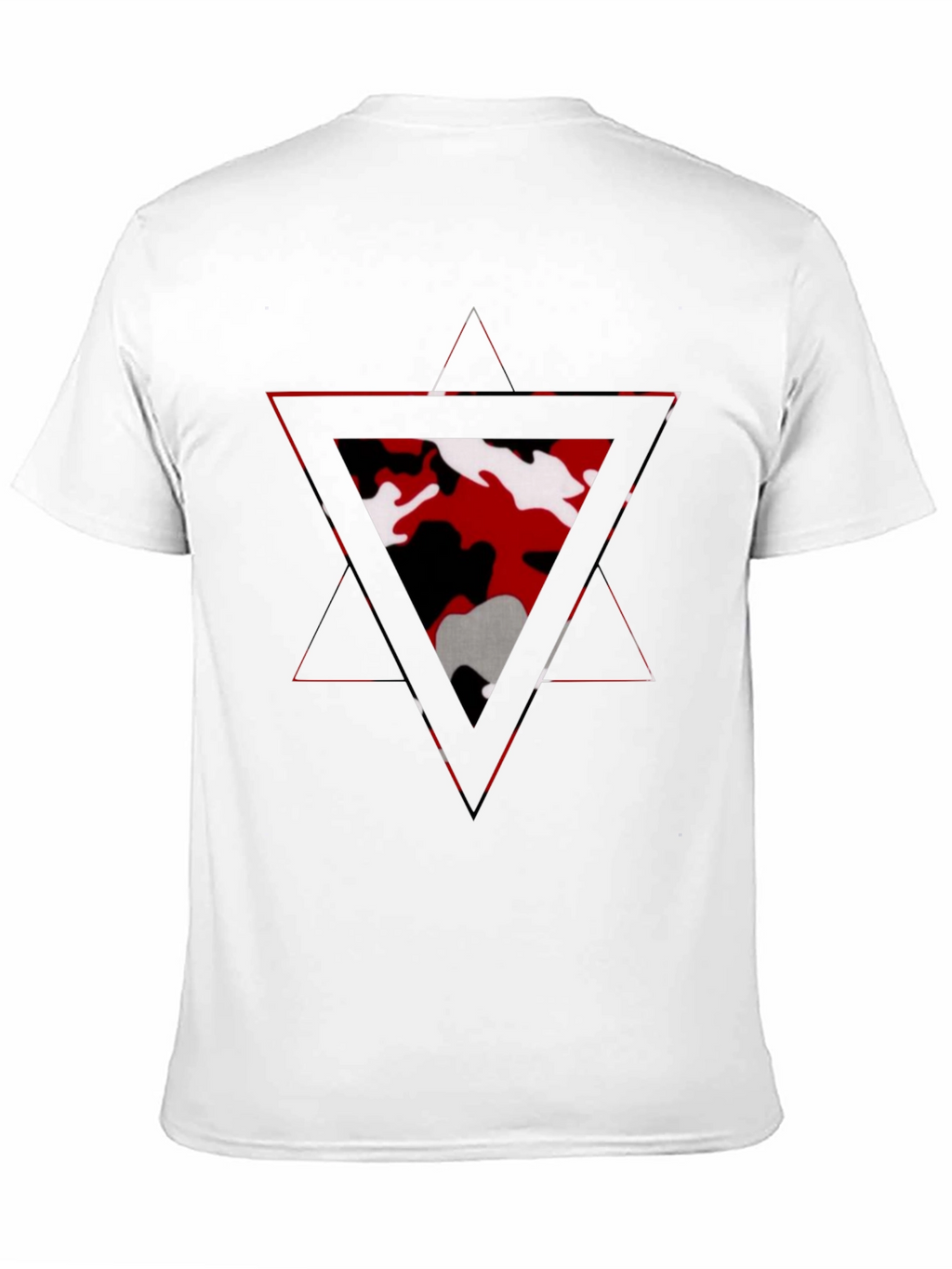 Geometric Camo Triangle Mens Black T-Shirt