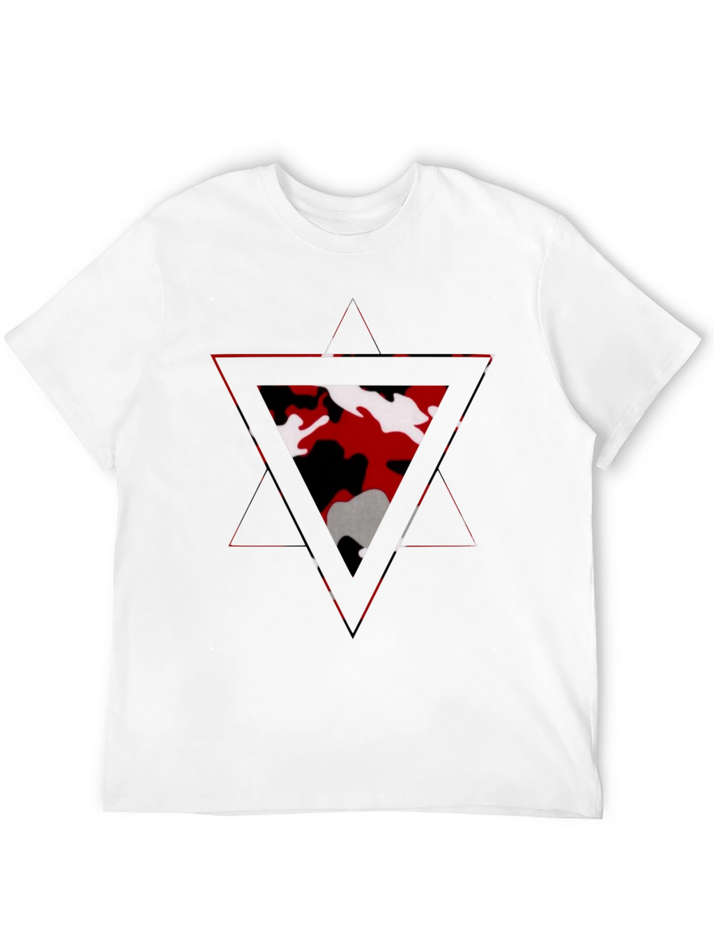 Geometric Camo Triangle Mens Black T-Shirt