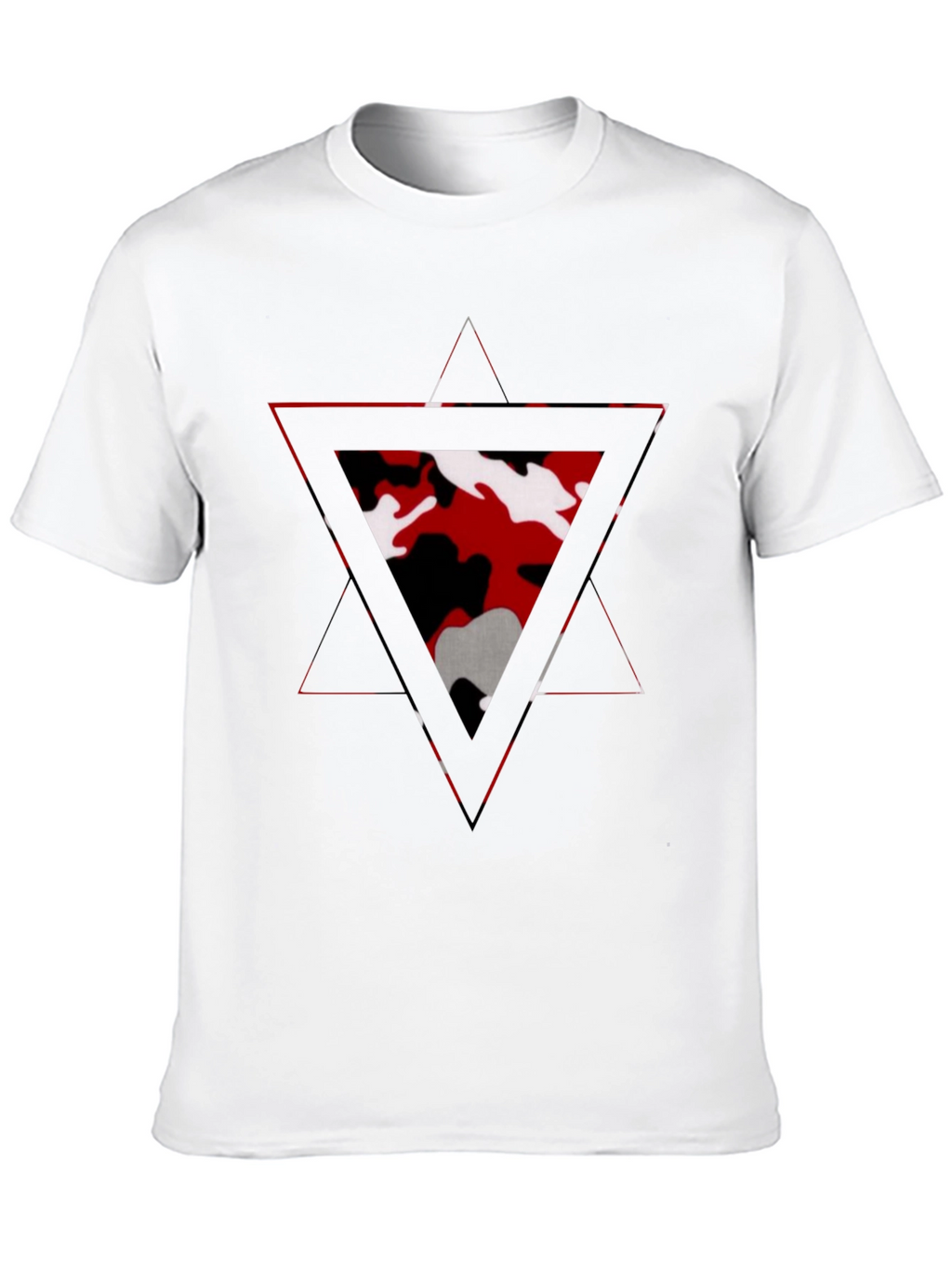 Geometric Camo Triangle Mens Black T-Shirt