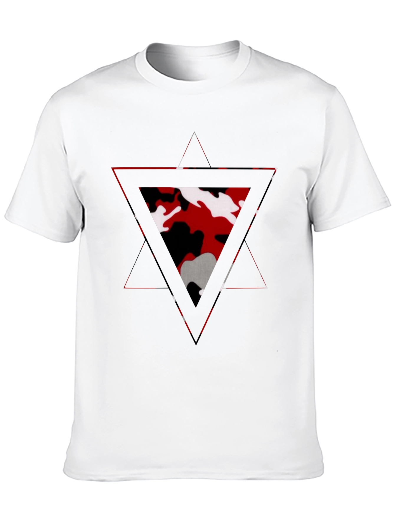 Geometric Camo Triangle Mens Black T-Shirt