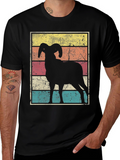 Retro Ram Graphic Tee - Black Cotton Blend