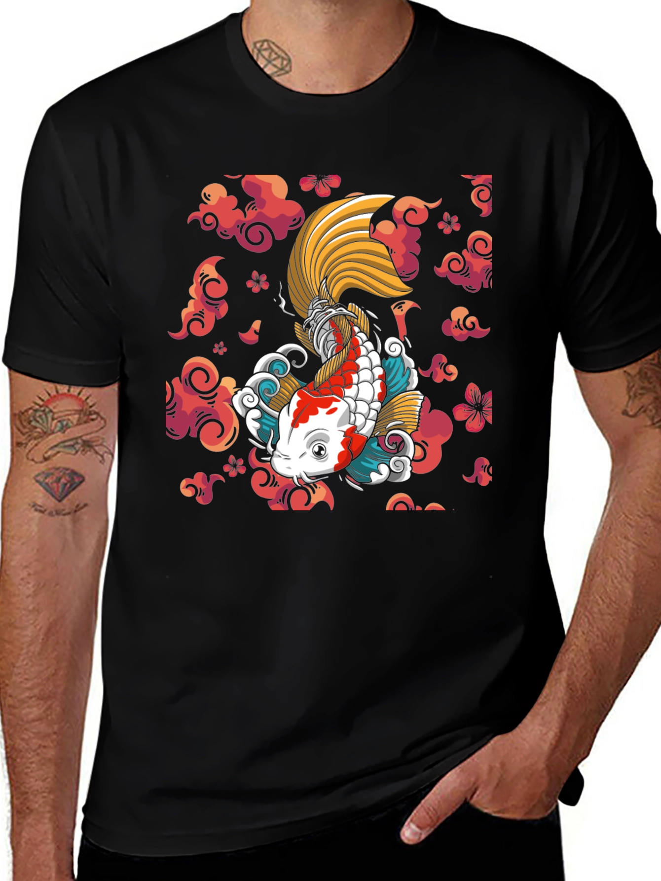 Koi Fish Graphic Tee - Japanese Style