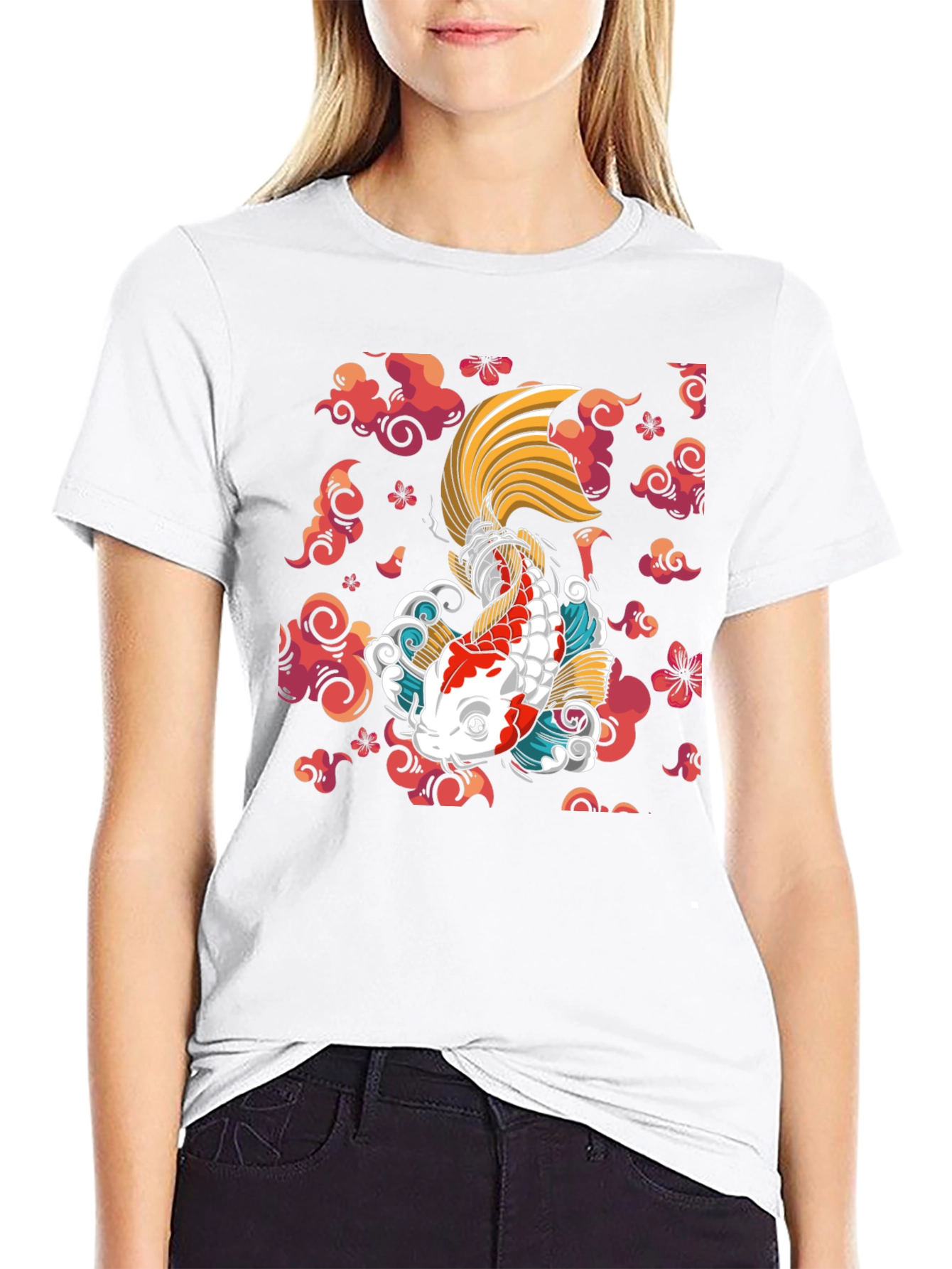 Koi Fish Graphic Tee - Japanese Style
