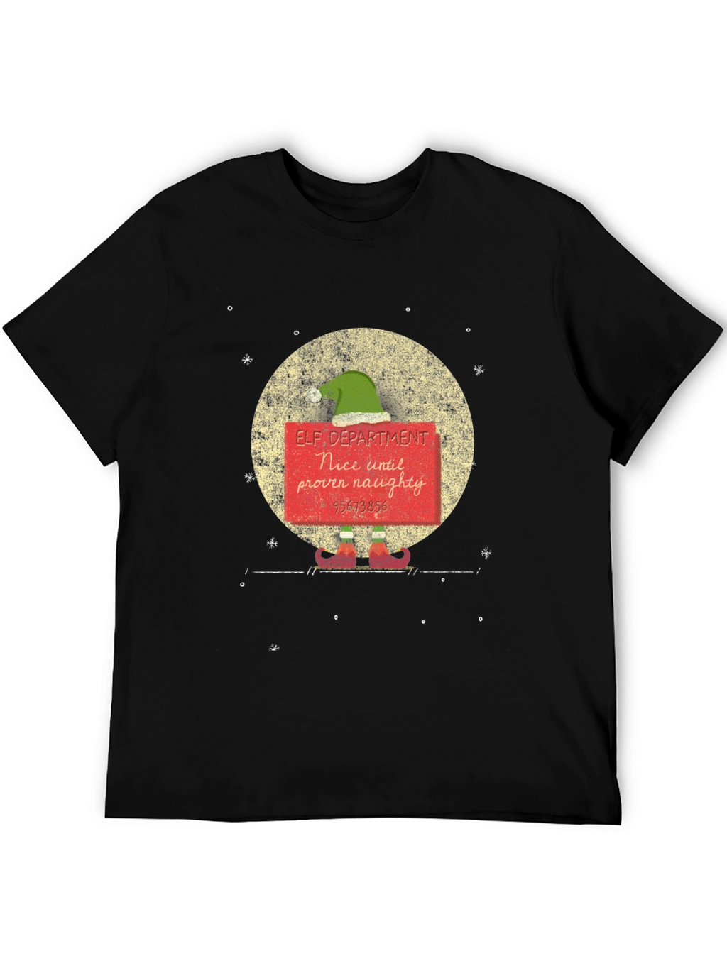 Elf Department Nice Until Proven Naughty Graphic Tee