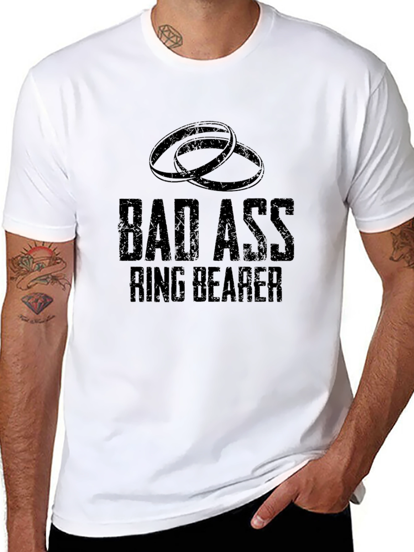 Bad Ass Ring Bearer T-Shirt - Wedding Humor Tee