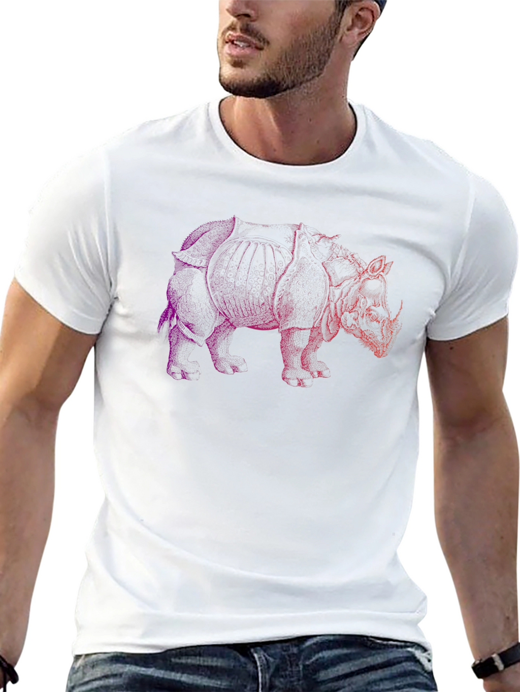 Rhinoceros Graphic Tee - Bold Animal Print Shirt