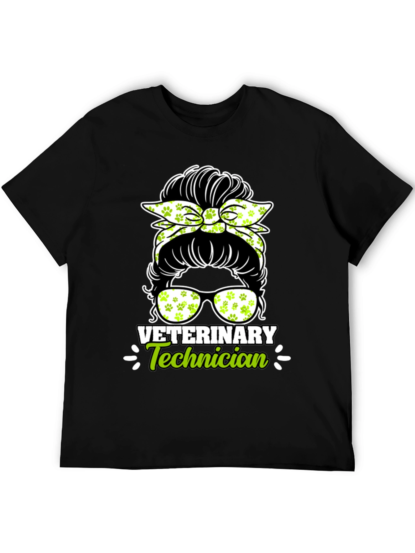 Veterinary Technician Messy Bun T-Shirt