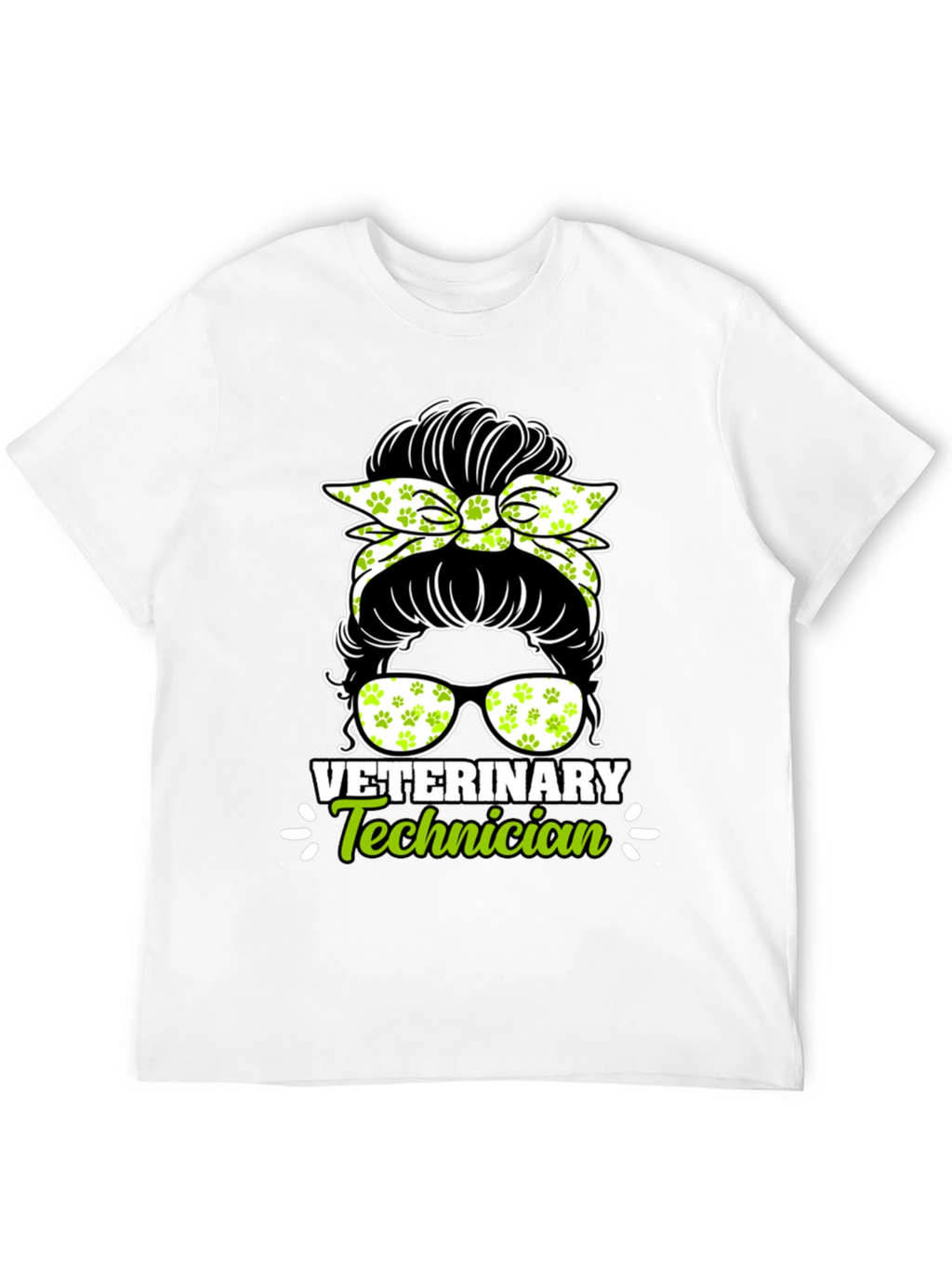 Veterinary Technician Messy Bun T-Shirt