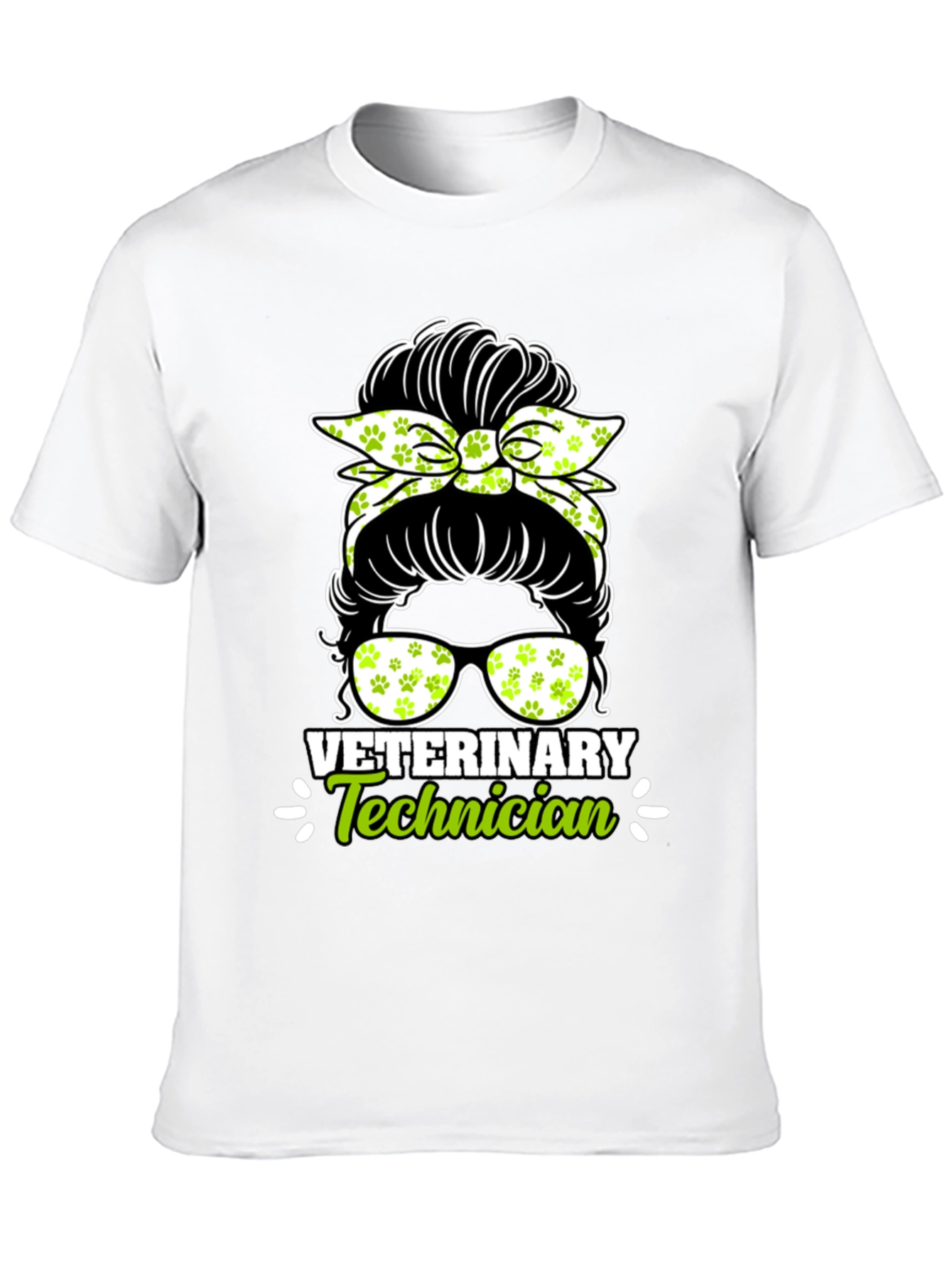 Veterinary Technician Messy Bun T-Shirt