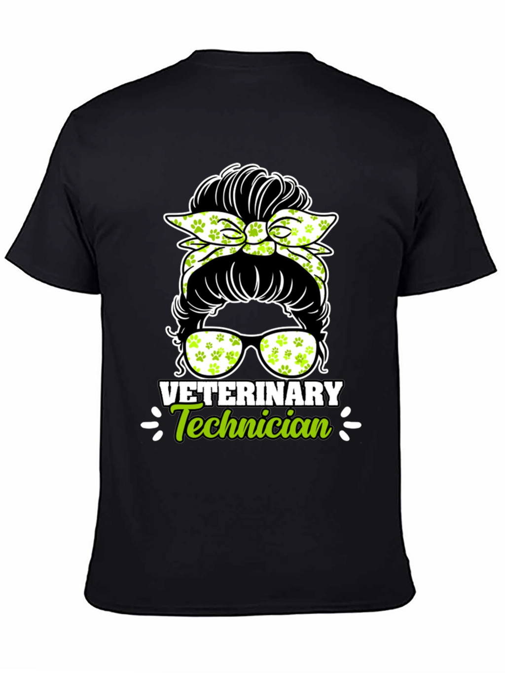 Veterinary Technician Messy Bun T-Shirt