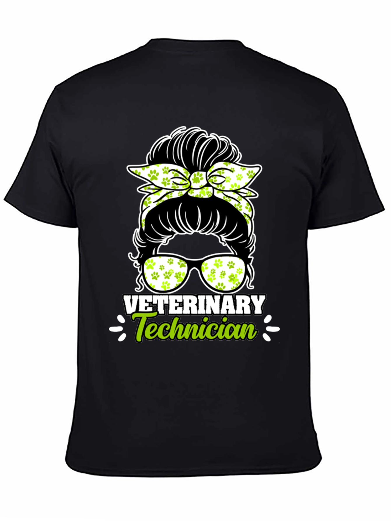 Veterinary Technician Messy Bun T-Shirt