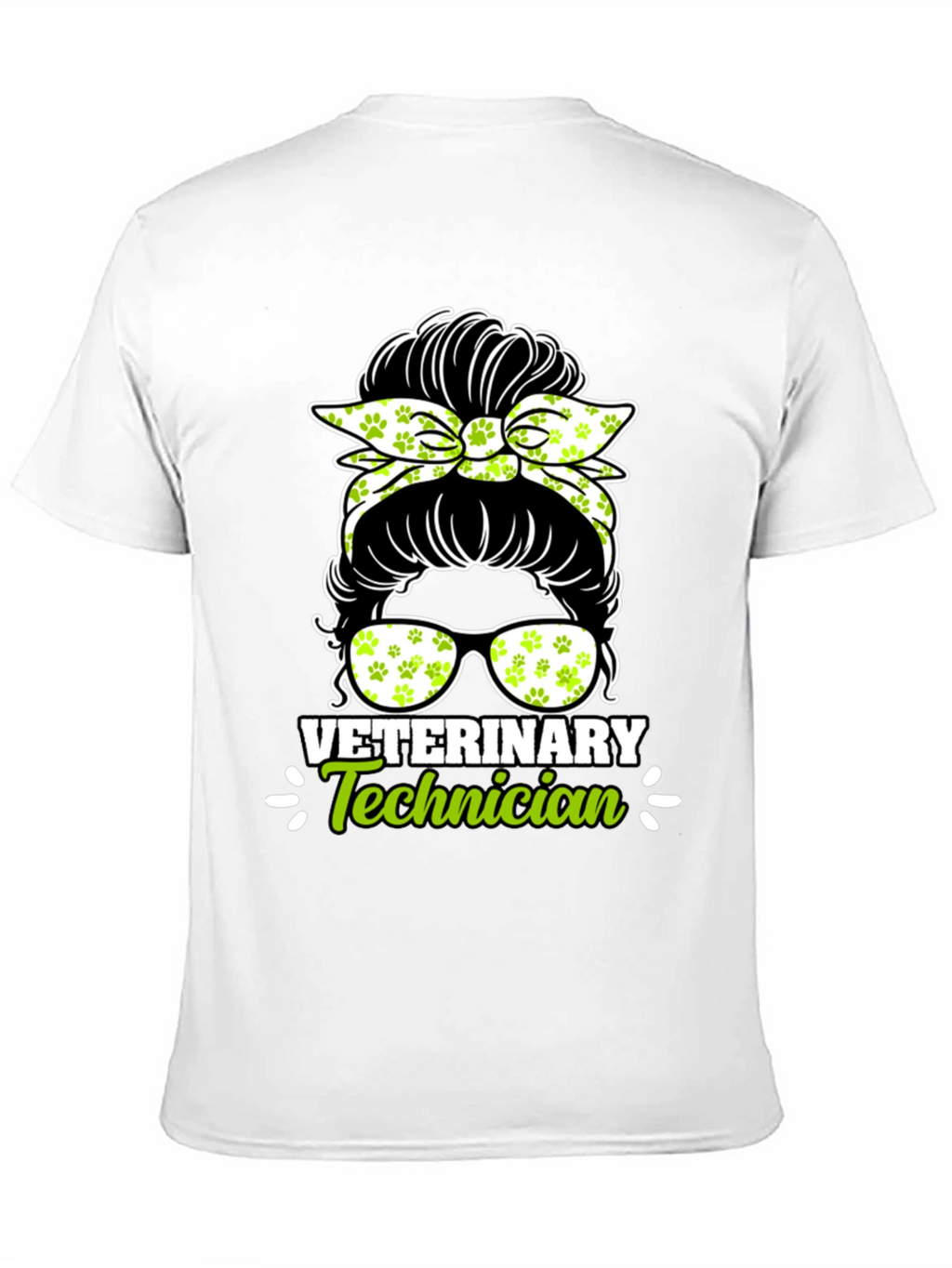 Veterinary Technician Messy Bun T-Shirt