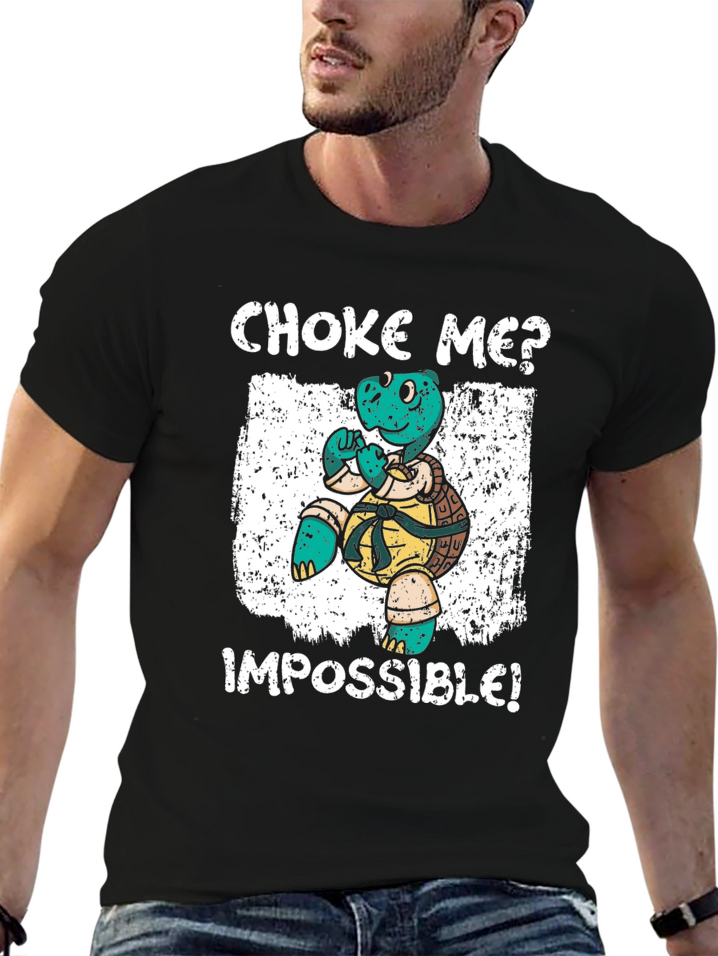 Choke Me? Impossible! Turtle Graphic T-Shirt