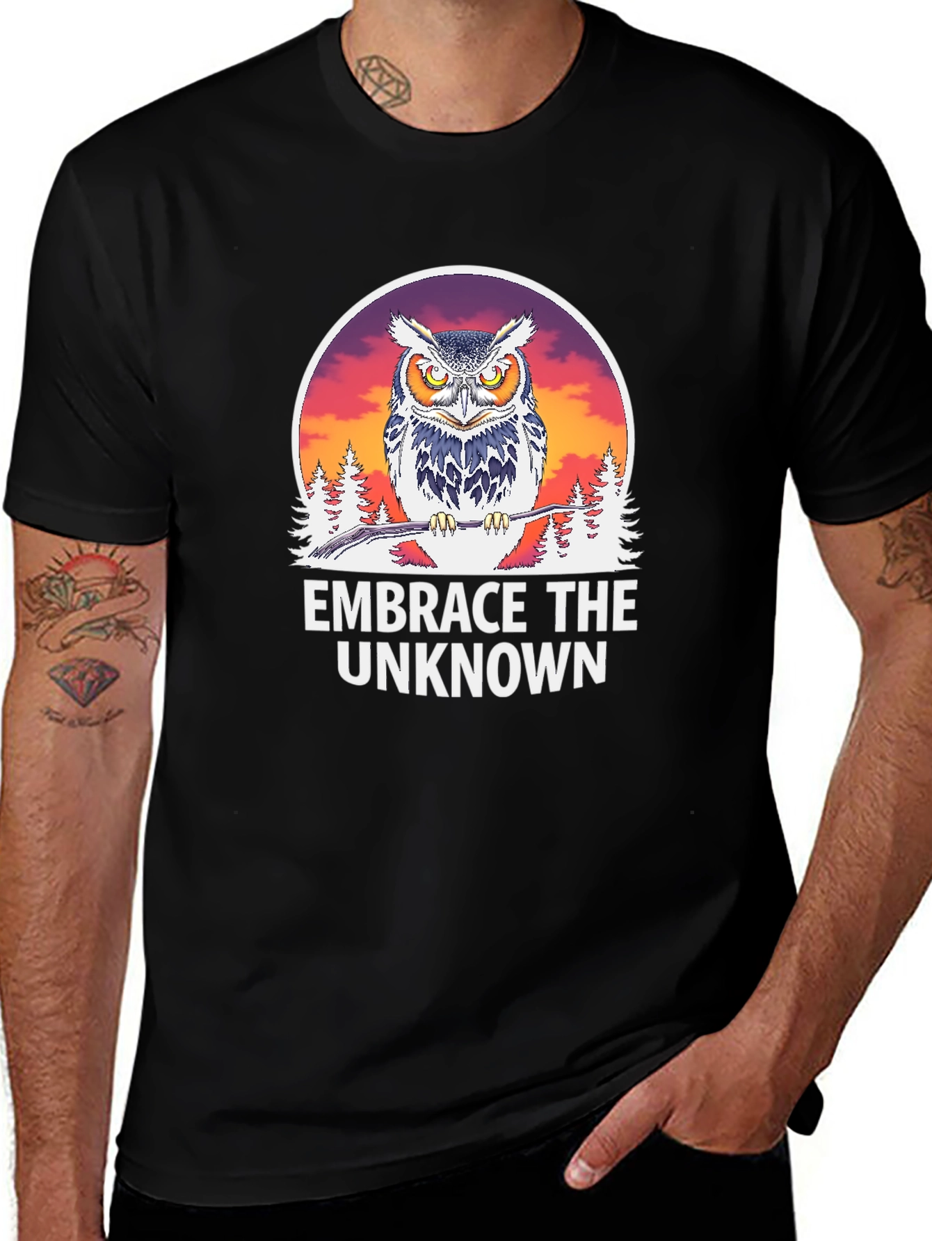 Embrace the Unknown Owl Graphic T-Shirt