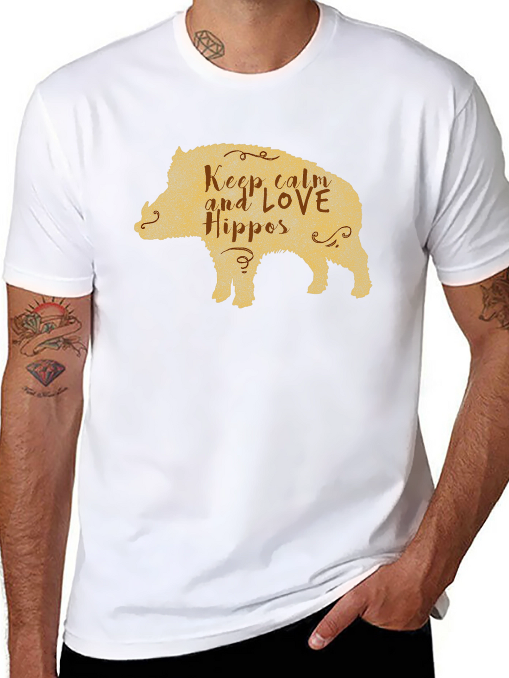 Keep Calm Love Hippos Pig T-Shirt
