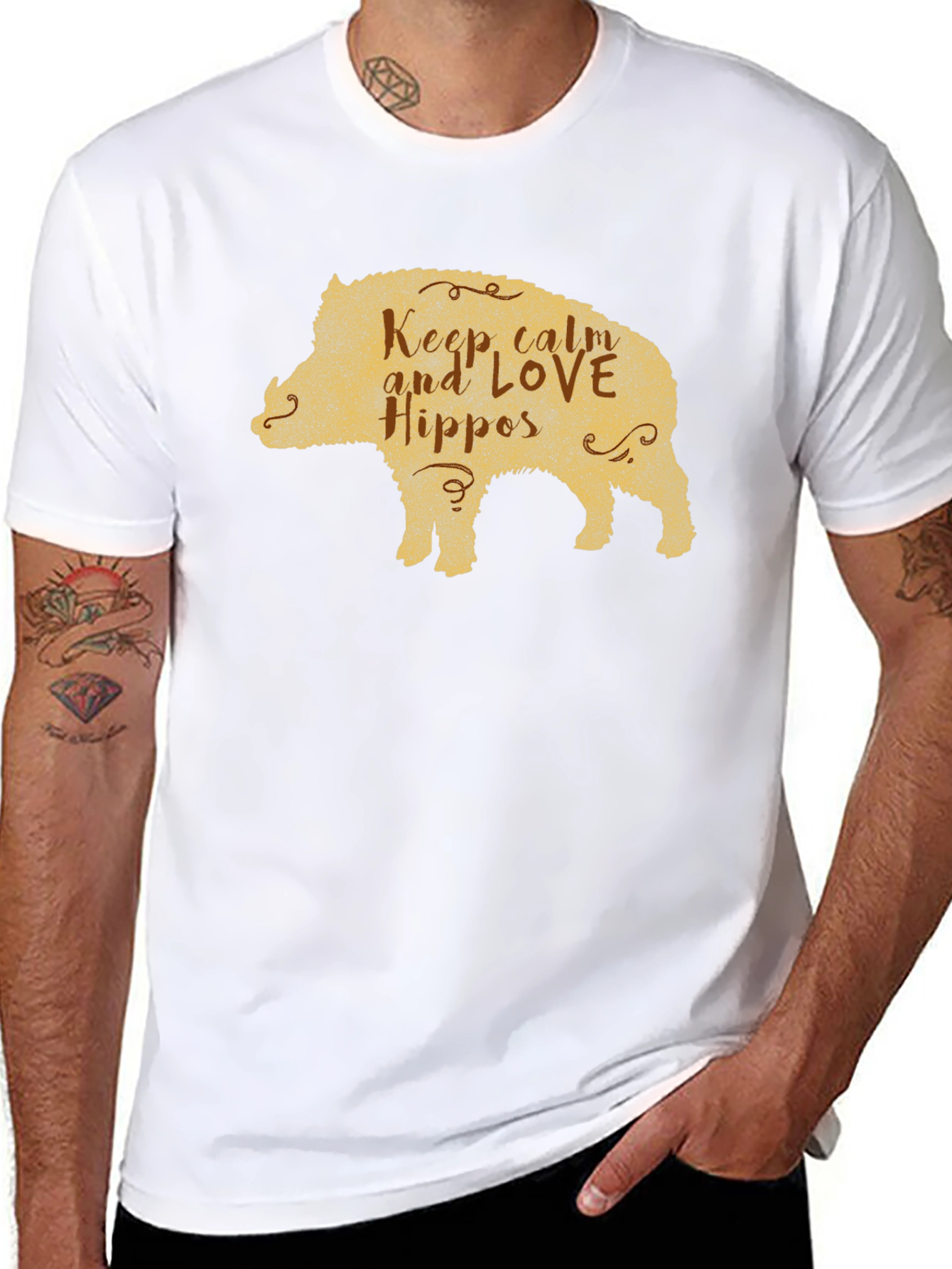 Keep Calm Love Hippos Pig T-Shirt