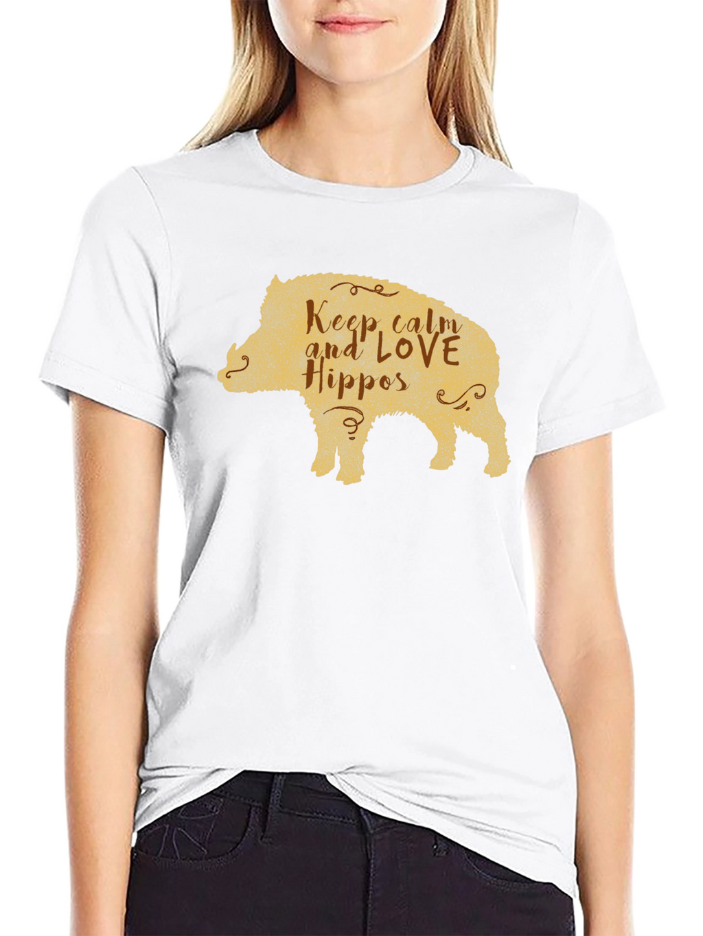 Keep Calm Love Hippos Pig T-Shirt