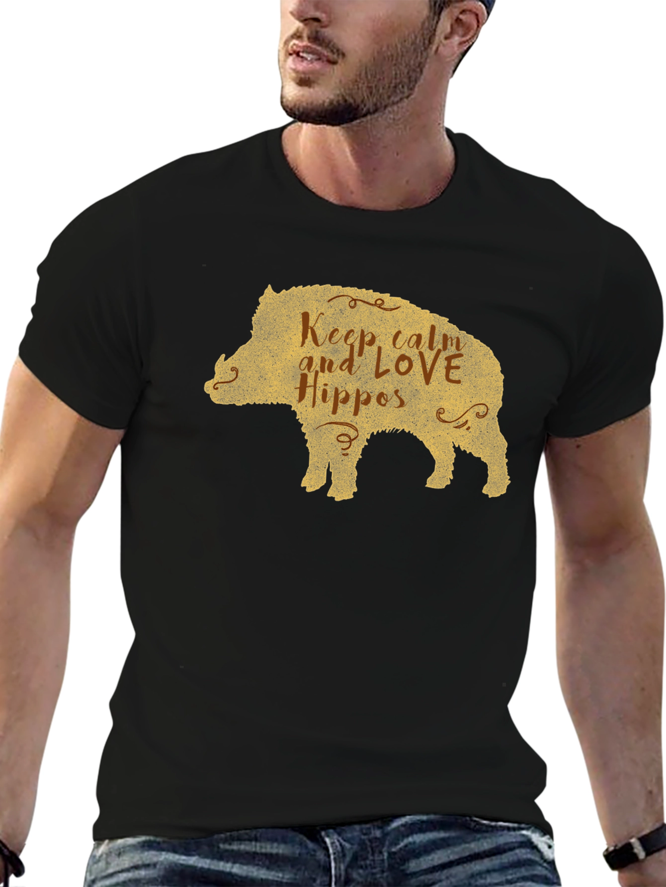 Keep Calm Love Hippos Pig T-Shirt