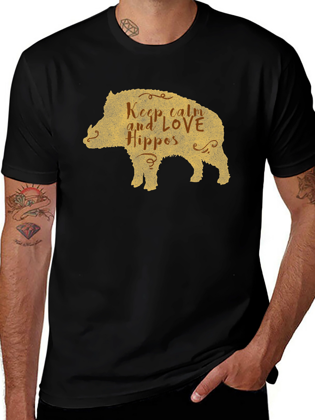 Keep Calm Love Hippos Pig T-Shirt