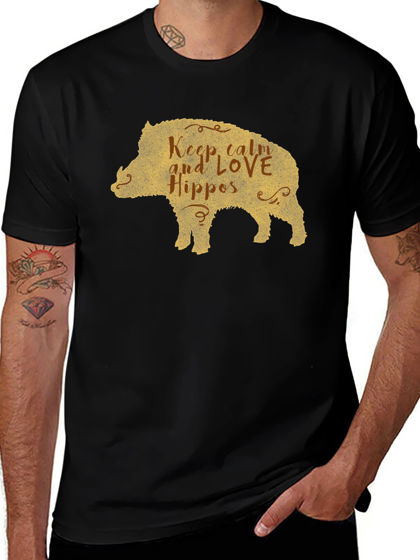 Keep Calm Love Hippos Pig T-Shirt