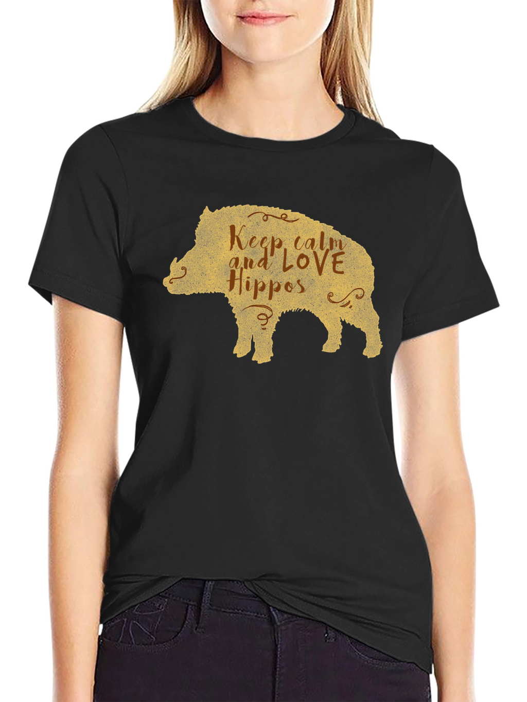 Keep Calm Love Hippos Pig T-Shirt
