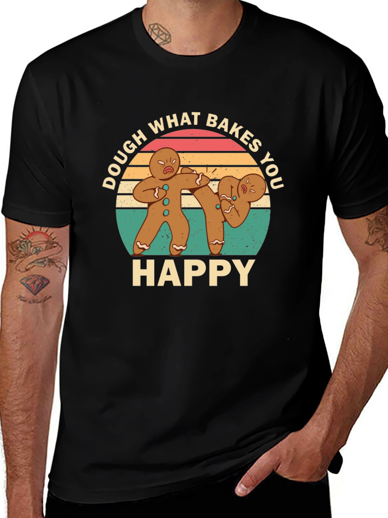 Dough What Bakes You Happy Black T-Shirt