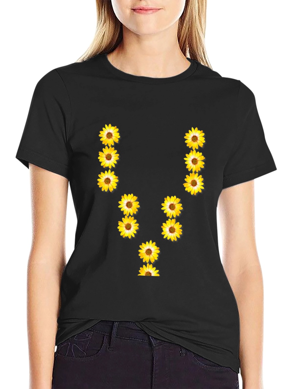Sunflower U Letter Black T-Shirt