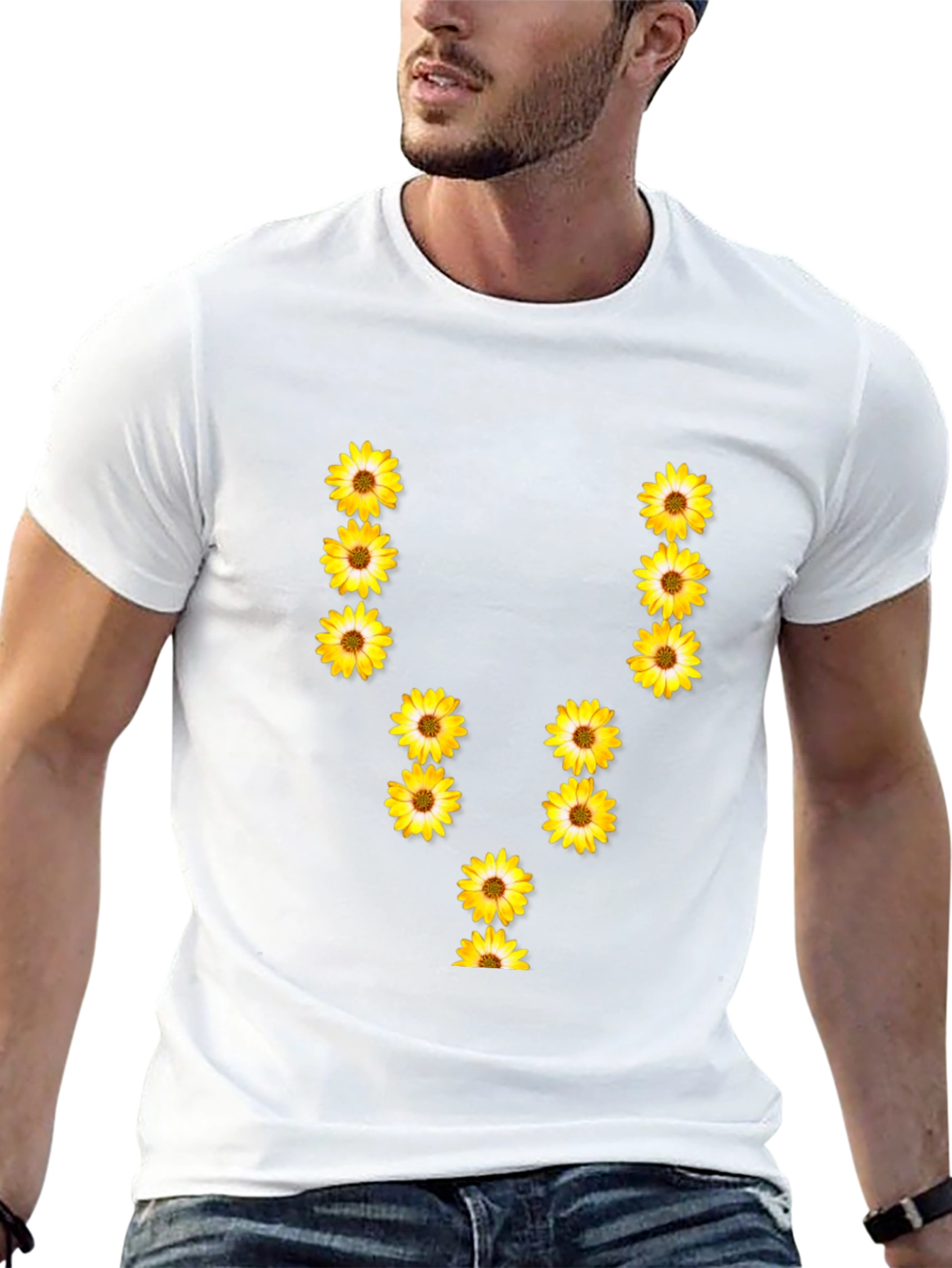 Sunflower U Letter Black T-Shirt