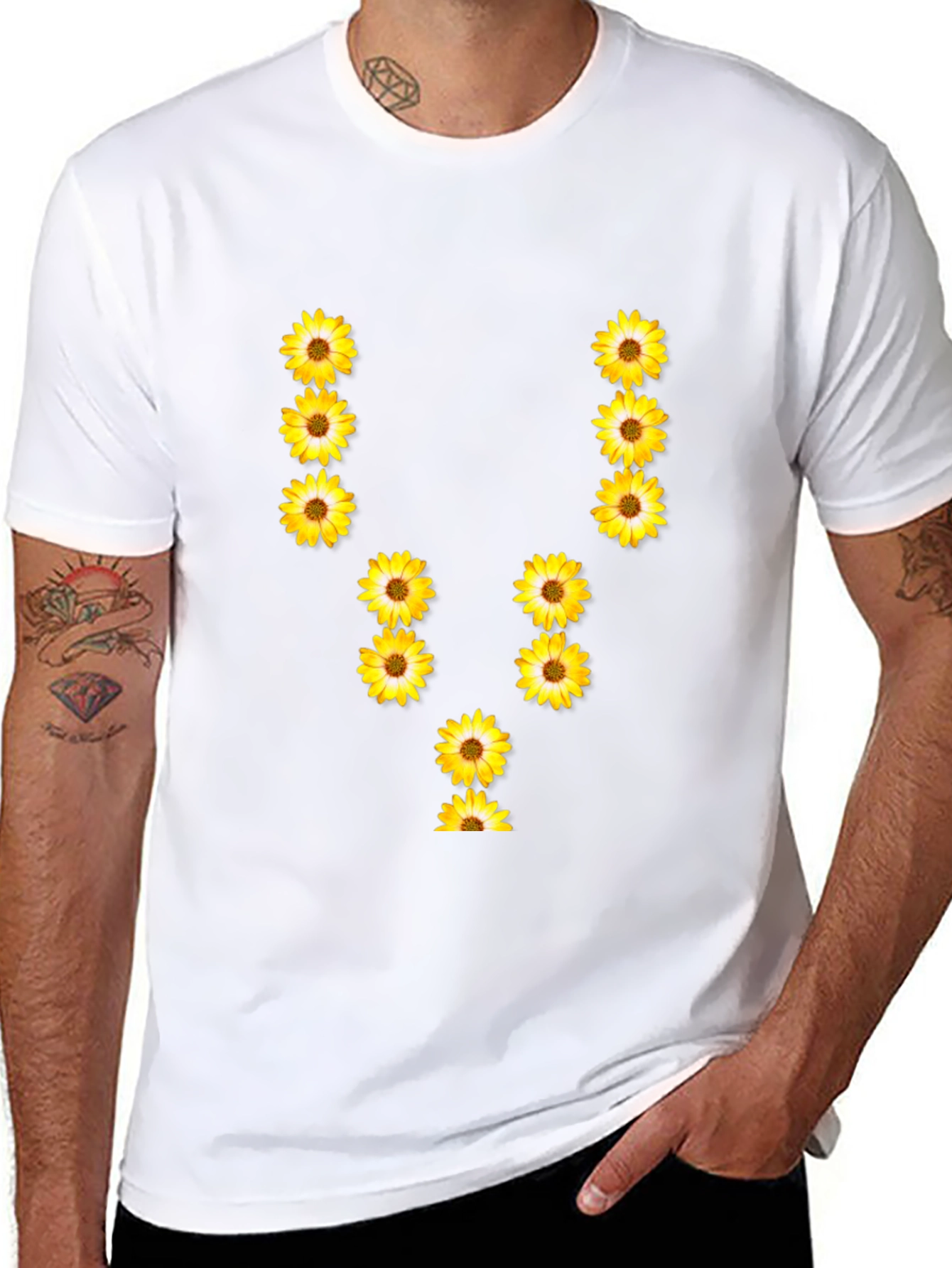 Sunflower U Letter Black T-Shirt