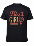 Bass Girl Black T-Shirt - Music Lover Tee