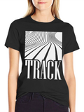 Abstract Line Art Track Graphic T-Shirt