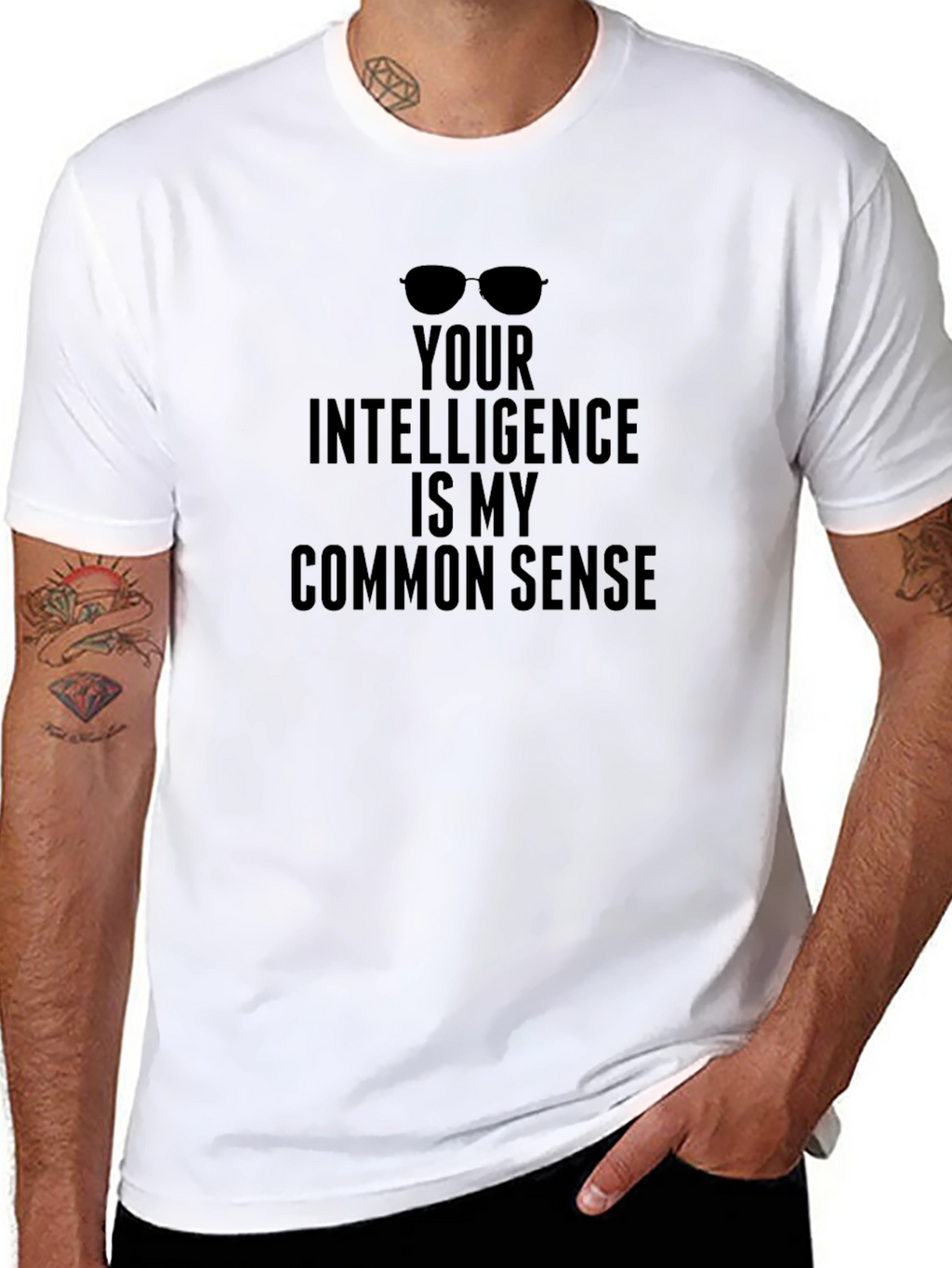 Funny Intelligence T-Shirt - Common Sense Humor Tee