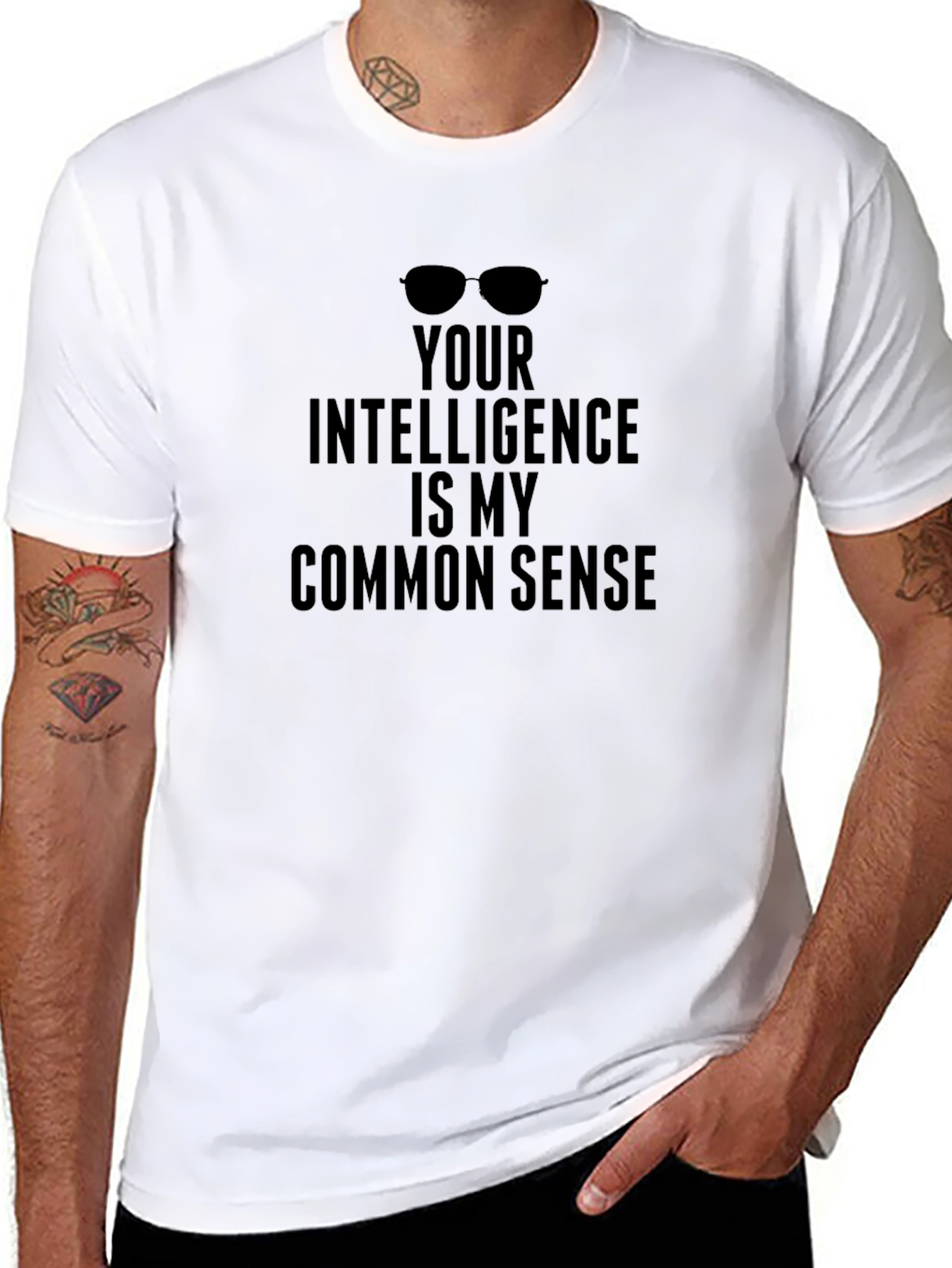 Funny Intelligence T-Shirt - Common Sense Humor Tee