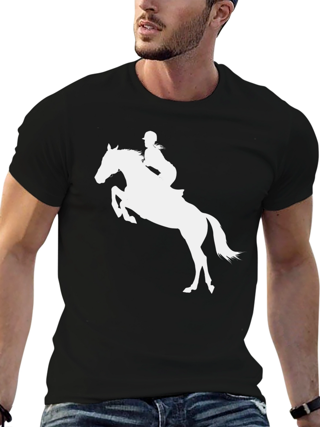 Equestrian Horse Riding T-Shirt - Black
