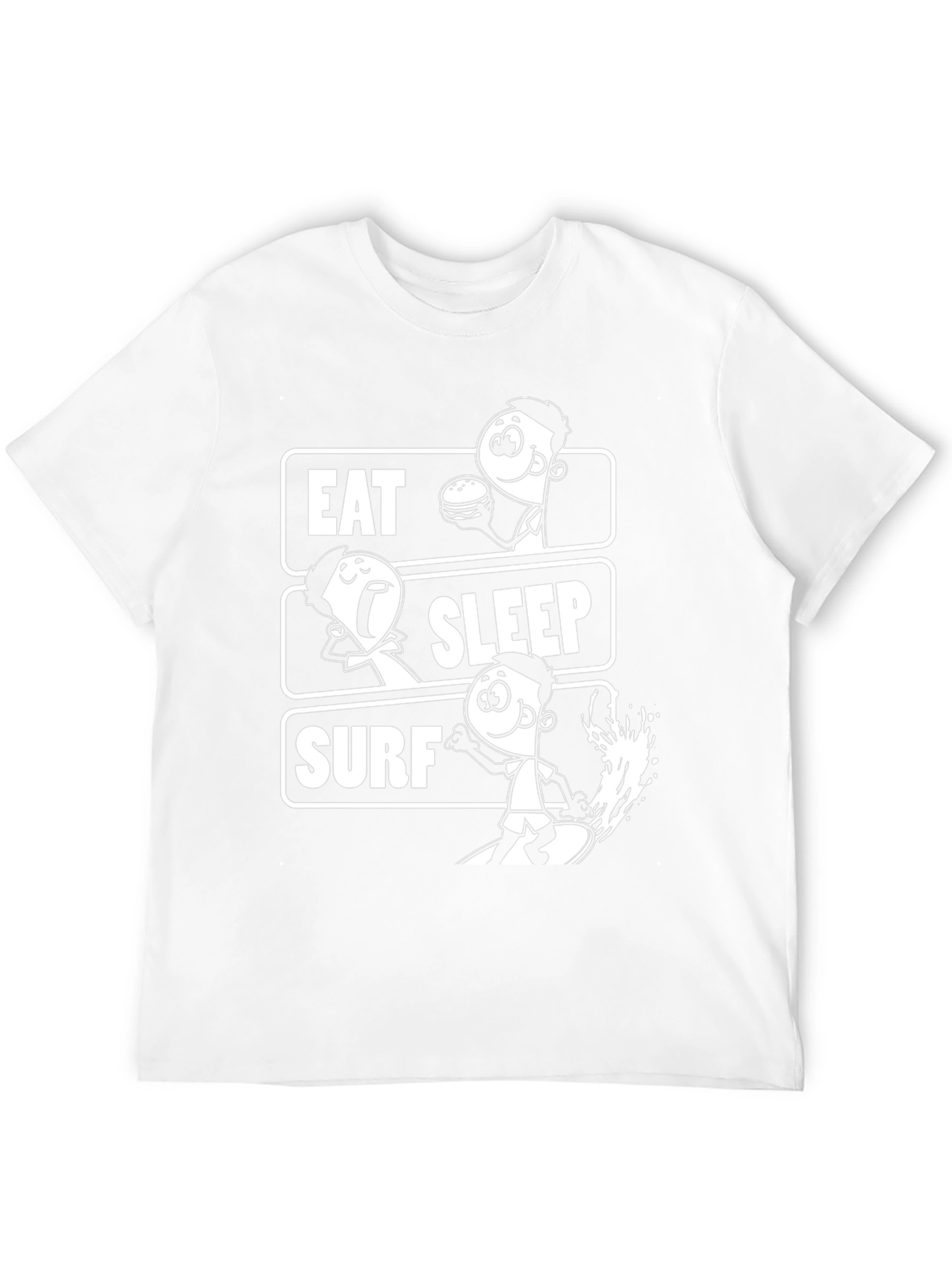 Eat Sleep Surf Black Graphic T-Shirt